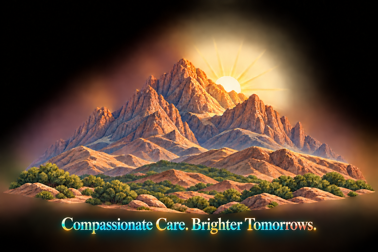 Mount Sinai at sunrise — Compassionate Care. Brighter Tomorrows.
